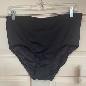Land’s End women’s tummy control high waisted black bikini bottoms 10 new